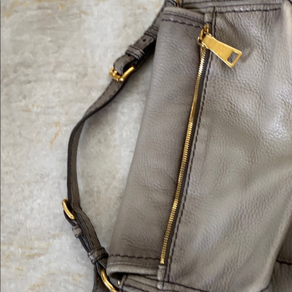 Rare Prada Luxurious Gray Leather Cervo Hobo - Picture 7 of 9